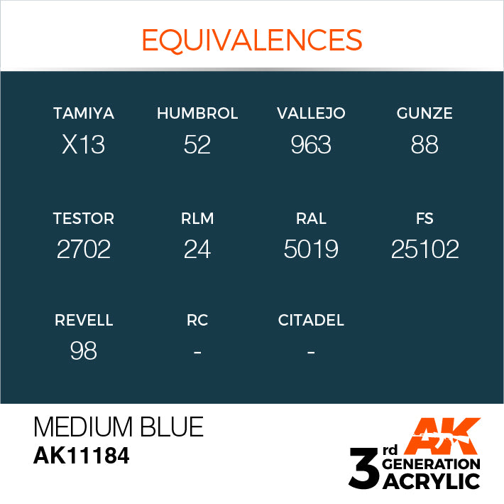 AK Interactive: 3rd Gen Acrylic Medium Blue 17ml Model Paints AK INTERACTIVE