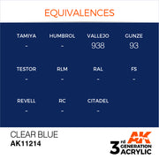 AK Interactive: 3rd Gen Acrylic Clear Blue 17ml Model Paints AK INTERACTIVE