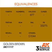 AK Interactive: 3rd Gen Acrylic Golden Brown 17ml Model Paints AK INTERACTIVE