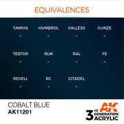 AK Interactive: 3rd Gen Acrylic Cobalt Blue 17ml Model Paints AK INTERACTIVE