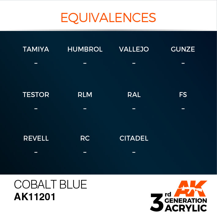 AK Interactive: 3rd Gen Acrylic Cobalt Blue 17ml Model Paints AK INTERACTIVE