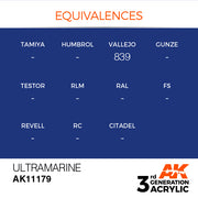 AK Interactive: 3rd Gen Acrylic Ultramarine 17ml Model Paints AK INTERACTIVE