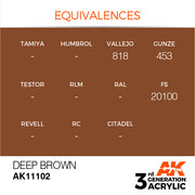 AK Interactive: 3rd Gen Acrylic Deep Brown 17ml Model Paints AK INTERACTIVE
