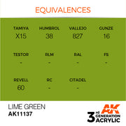 AK Interactive: 3rd Gen Acrylic Lime Green 17ml Model Paints AK INTERACTIVE