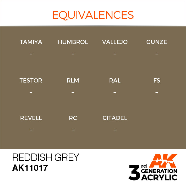 AK Interactive: 3rd Gen Acrylic Reddish Grey 17ml Model Paints AK INTERACTIVE