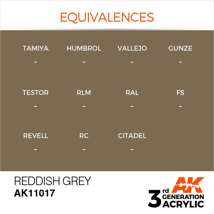 AK Interactive: 3rd Gen Acrylic Reddish Grey 17ml