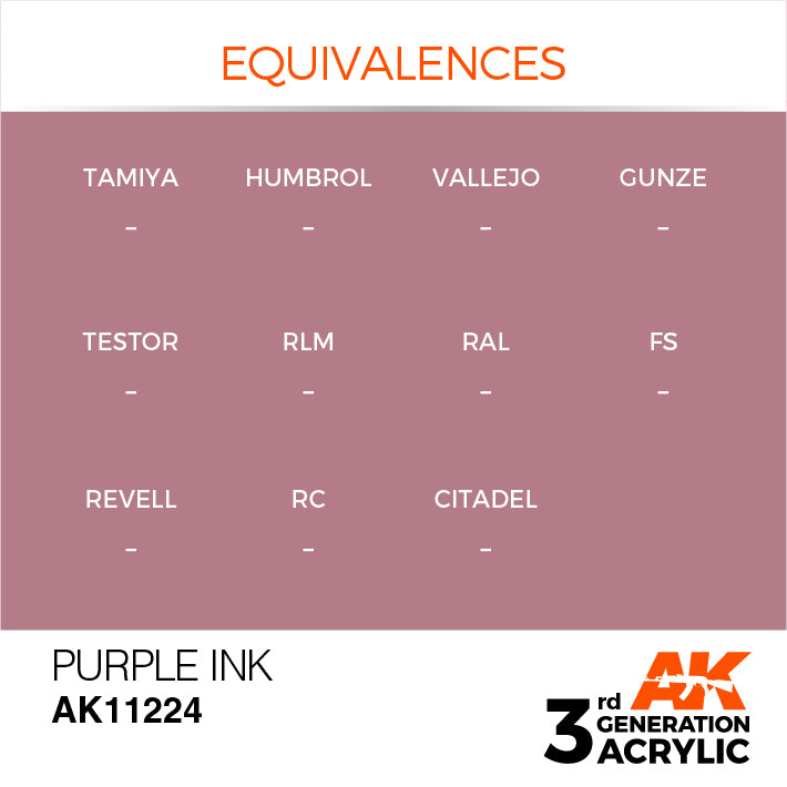 AK Interactive: 3rd Gen Acrylic Purple INK 17ml
