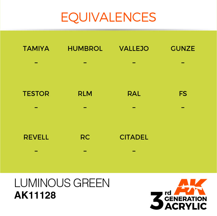 AK Interactive: 3rd Gen Acrylic Luminous Green 17ml Model Paints AK INTERACTIVE