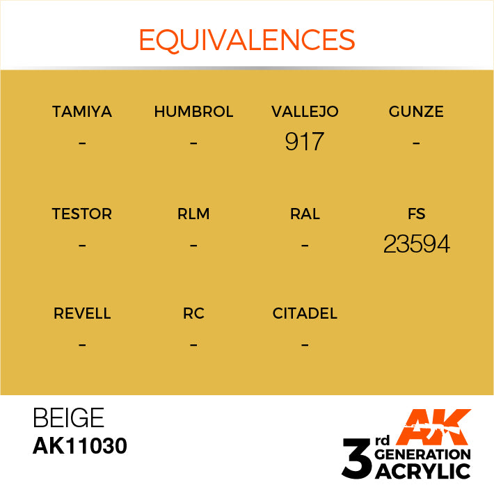 AK Interactive: 3rd Gen Acrylic Beige 17ml Model Paints AK INTERACTIVE