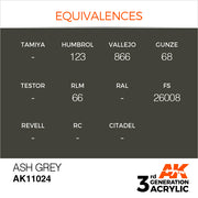 AK Interactive: 3rd Gen Acrylic Ash Grey 17ml Model Paints AK INTERACTIVE