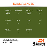 AK Interactive: 3rd Gen Acrylic Olive Green 17ml Model Paints AK INTERACTIVE