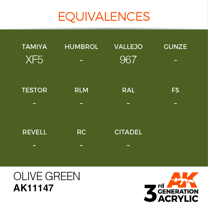AK Interactive: 3rd Gen Acrylic Olive Green 17ml
