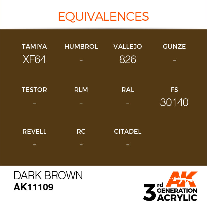 AK Interactive: 3rd Gen Acrylic Dark Brown 17ml
