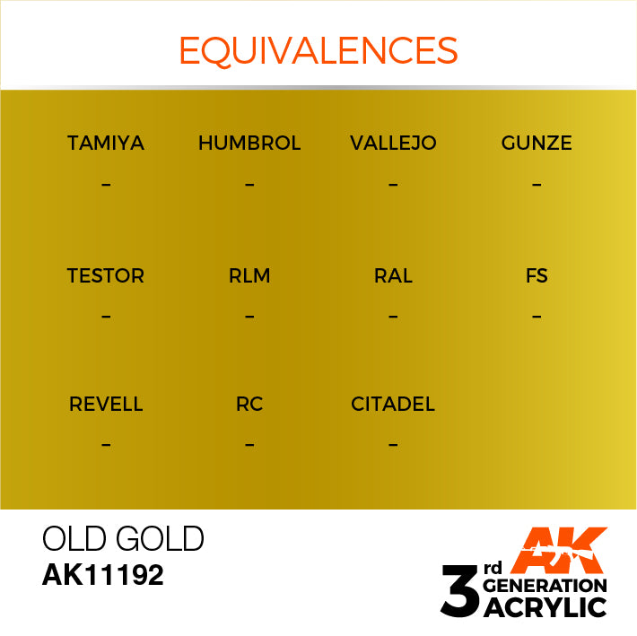 AK Interactive: 3rd Gen Acrylic Old Gold 17ml