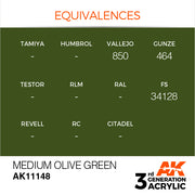 AK Interactive: 3rd Gen Acrylic Medium Olive Green 17ml Model Paints AK INTERACTIVE