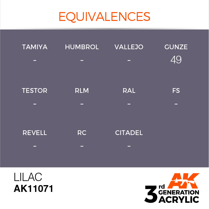 AK Interactive: 3rd Gen Acrylic Lilac 17ml Model Paints AK INTERACTIVE