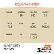 AK Interactive: 3rd Gen Acrylic Silver Grey 17ml Model Paints AK INTERACTIVE