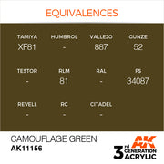 AK Interactive: 3rd Gen Acrylic Camouflage Green 17ml Model Paints AK INTERACTIVE