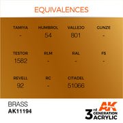 AK Interactive: 3rd Gen Acrylic Brass 17ml Model Paints AK INTERACTIVE