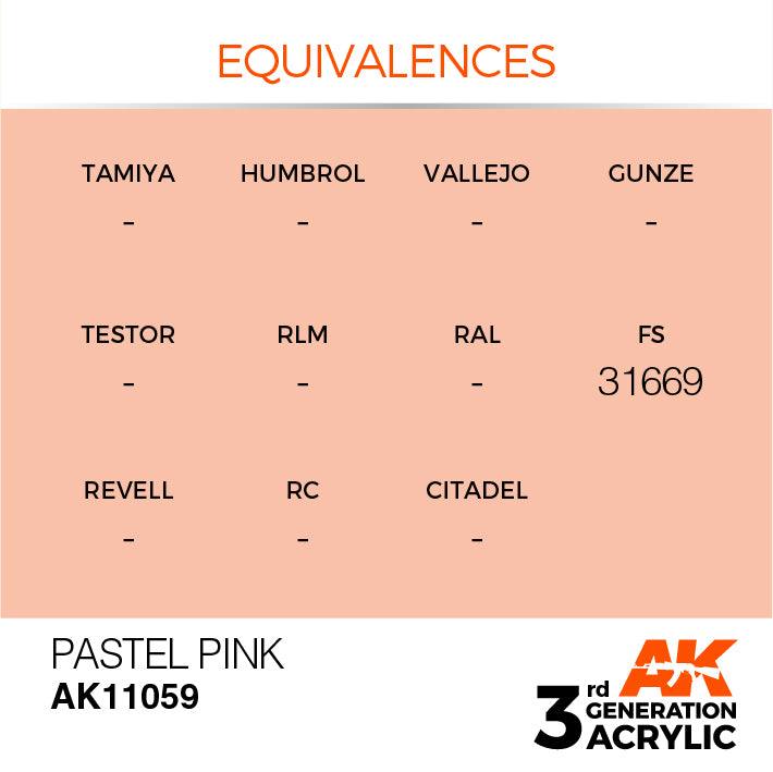 AK Interactive: 3rd Gen Acrylic Pastel Pink 17ml Model Paints AK INTERACTIVE