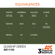 AK Interactive: 3rd Gen Acrylic Gunship Green 17ml Model Paints AK INTERACTIVE