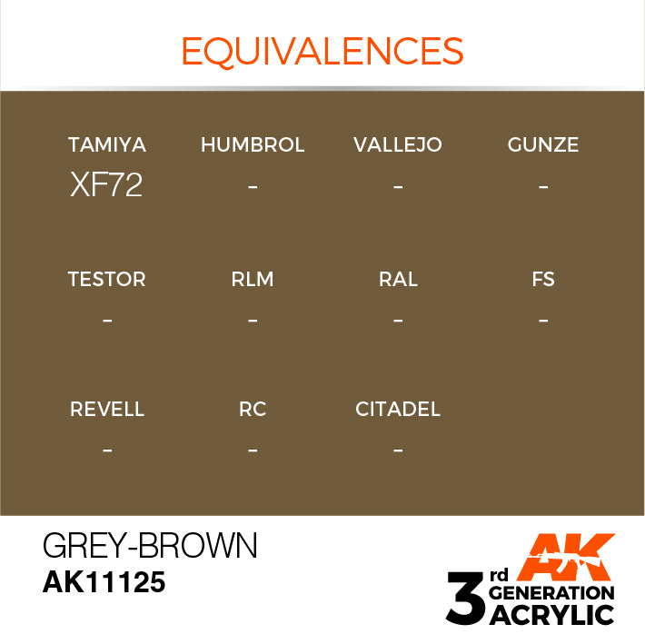 AK Interactive: 3rd Gen Acrylic Grey-Brown 17ml Model Paints AK INTERACTIVE