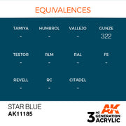 AK Interactive: 3rd Gen Acrylic Star Blue 17ml Model Paints AK INTERACTIVE