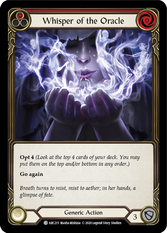 Whisper of the Oracle (Red) [ARC215] Unlimited Edition Normal Flesh And Blood Single Flesh And Blood   