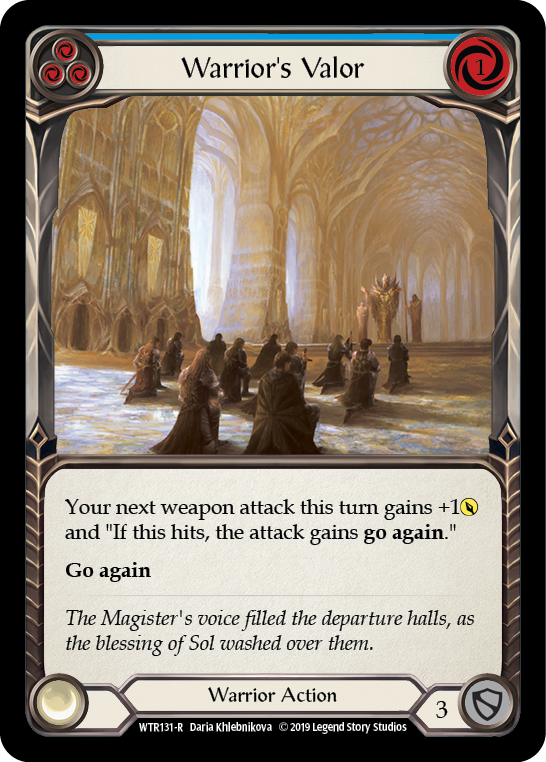 Warrior's Valor (Blue) [WTR131-R] Alpha Print Normal Flesh And Blood Single Flesh And Blood   