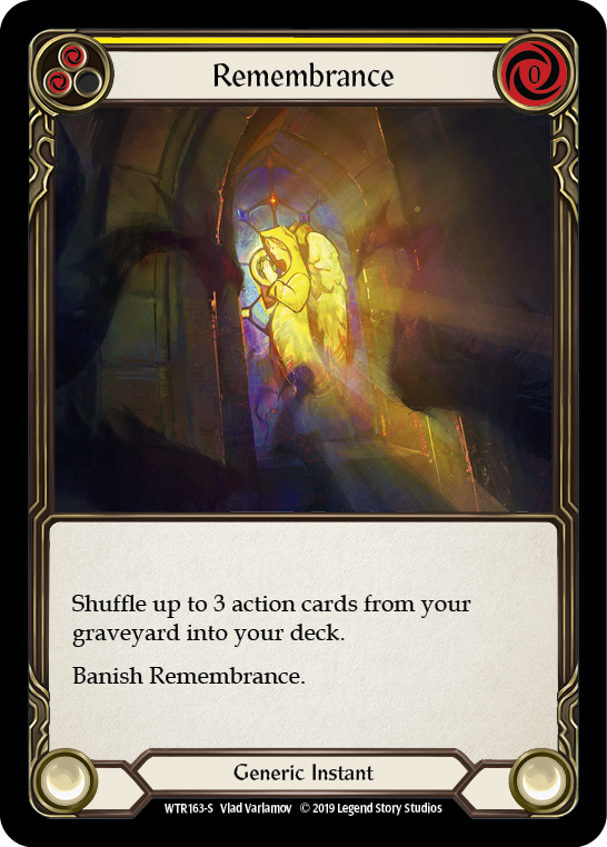 Remembrance [WTR163-S] Alpha Print Rainbow Foil Flesh And Blood Single Flesh And Blood   