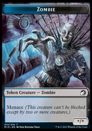 Clue // Zombie (015) Double-Sided Token [Tokens] Innistrad: Midnight Hunt Tokens MTG Single Magic: The Gathering