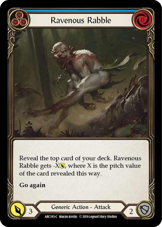 Ravenous Rabble (Blue) [ARC193-C] 1st Edition Rainbow Foil Flesh And Blood Single Flesh And Blood   