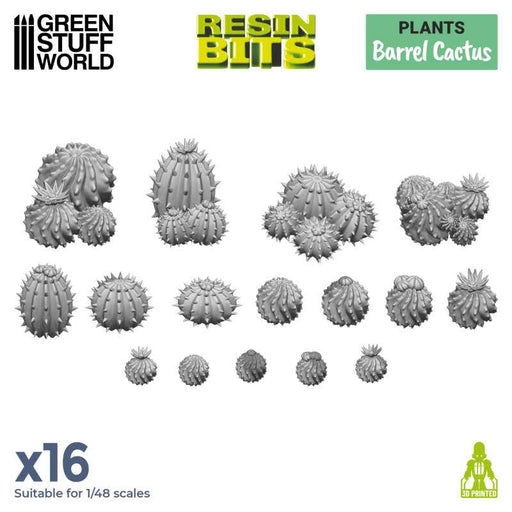 Green Stuff World: 3D printed set - Barrel Cactus Model Tools & Glue Green Stuff World