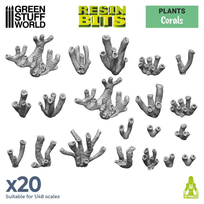 Green Stuff World: 3D printed set - Corals Model Tools & Glue Green Stuff World
