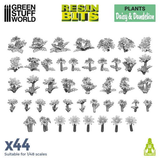 Green Stuff World: 3D printed set - Daisy & Dandelion Model Tools & Glue Green Stuff World