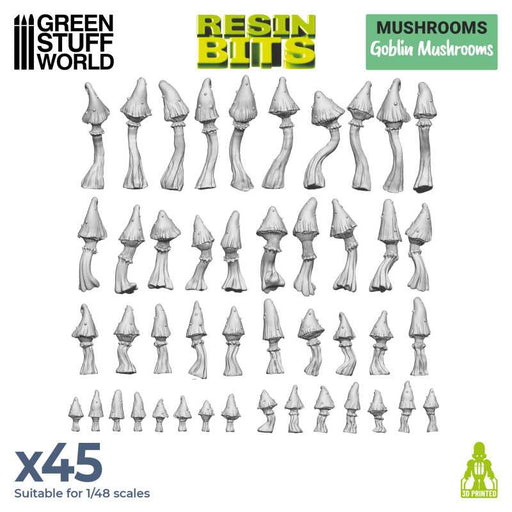 Green Stuff World: 3D printed set - Goblin Mushrooms Model Tools & Glue Green Stuff World