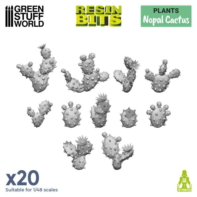 Green Stuff World: 3D printed set - Nopal Cactus Model Tools & Glue Green Stuff World