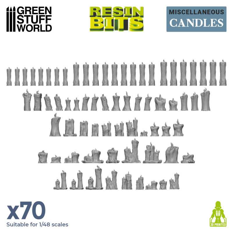 Green Stuff World: 3D printed set - Candles Model Tools & Glue Green Stuff World