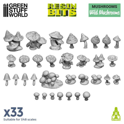 Green Stuff World: 3D printed set - Wild Mushrooms Model Tools & Glue Green Stuff World