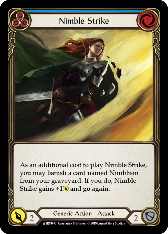 Nimble Strike (Blue) [WTR187-C] Alpha Print Rainbow Foil Flesh And Blood Single Flesh And Blood   