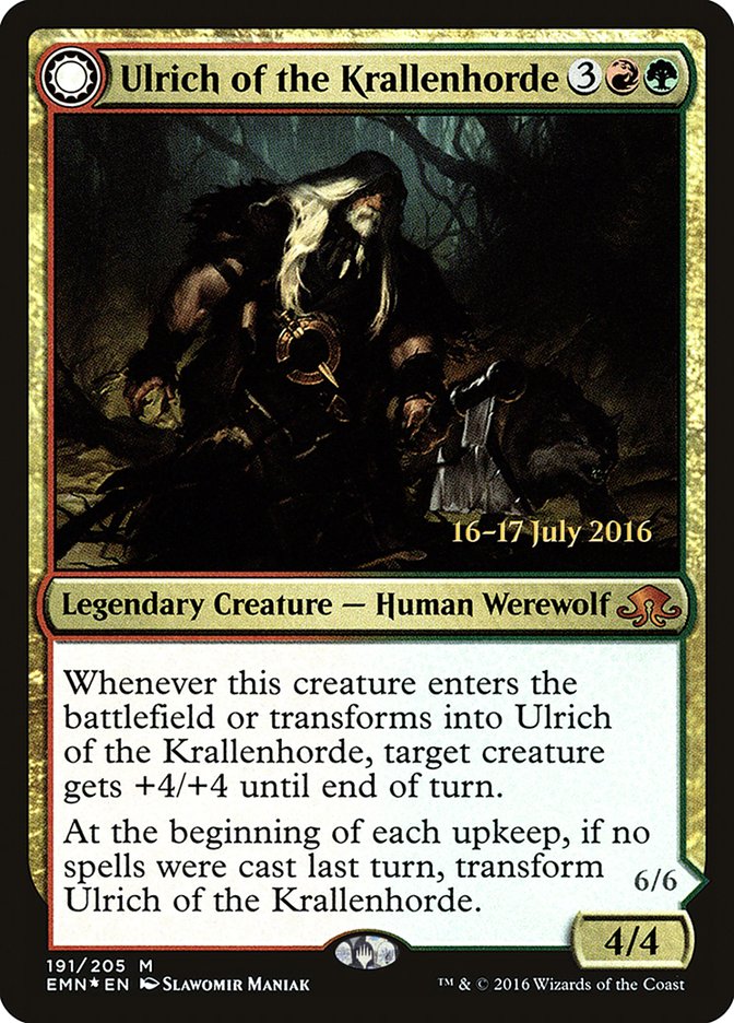 Ulrich of the Krallenhorde // Ulrich, Uncontested Alpha [Eldritch Moon Prerelease Promos] MTG Single Magic: The Gathering   
