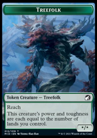 Human // Treefolk Double-Sided Token [Tokens] Innistrad: Midnight Hunt Tokens MTG Single Magic: The Gathering