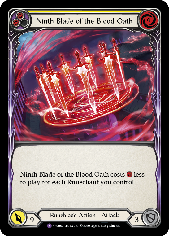 Ninth Blade of the Blood Oath [ARC082] Unlimited Edition Rainbow Foil Flesh And Blood Single Flesh And Blood   
