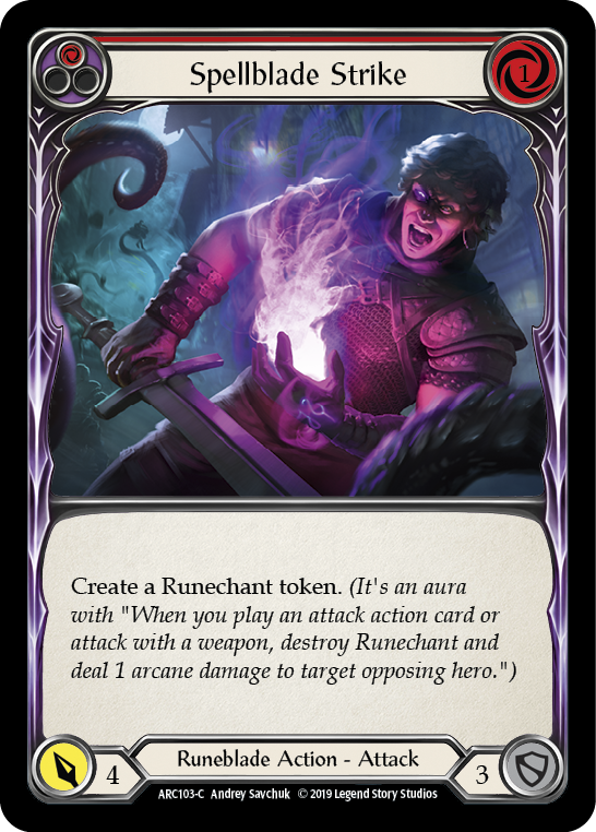 Spellblade Strike (Red) [ARC103-C] 1st Edition Normal Flesh And Blood Single Flesh And Blood   