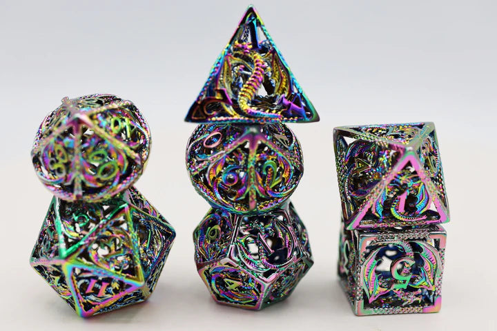 Foam Brain Games: Mystic Dragon 7-Die Set (Hollow Metal) Dice & Gaming Accessories Foam Brain Games