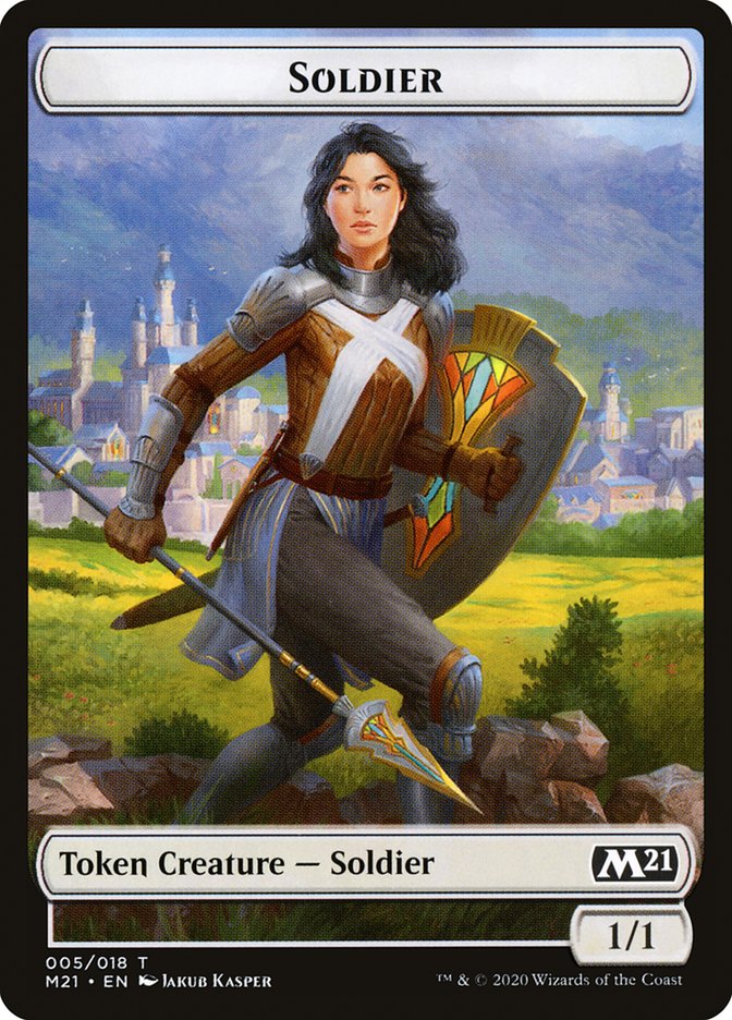 Cat (011) // Soldier Double-Sided Token [Tokens] Core Set 2021 Tokens MTG Single Magic: The Gathering