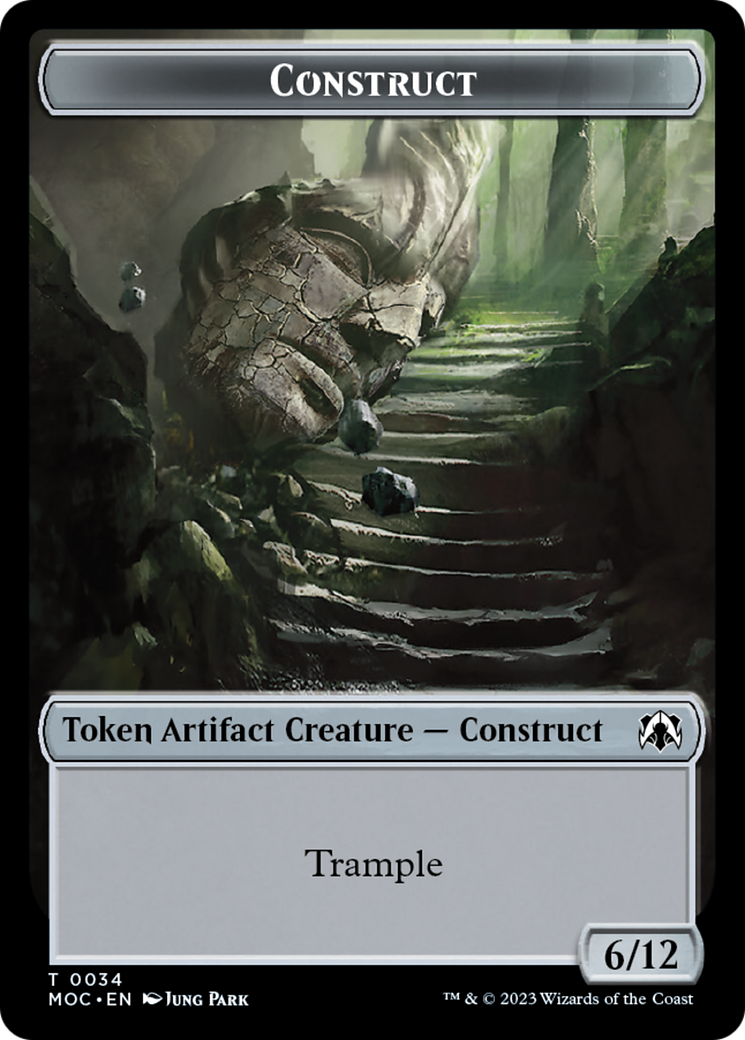 Phyrexian Golem // Construct Double-Sided Token [Tokens] March of the Machine Commander Tokens MTG Single Magic: The Gathering