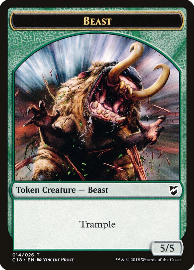 Mask // Beast (014) Double-Sided Token [Tokens] Commander 2018 Tokens MTG Single Magic: The Gathering