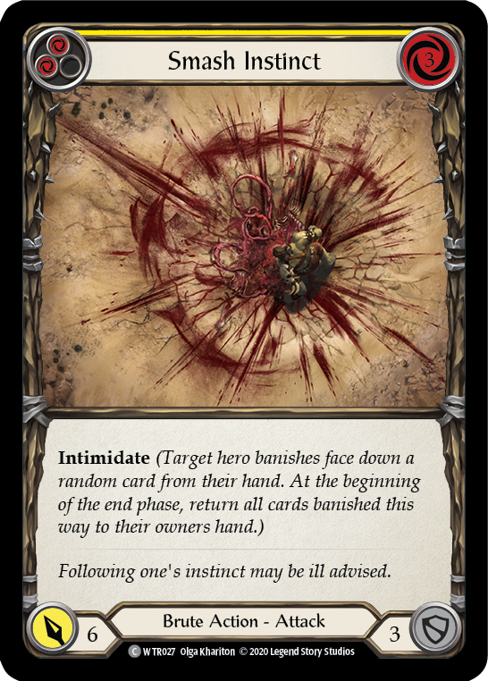 Smash Instinct (Yellow) [WTR027] Unlimited Edition Rainbow Foil Flesh And Blood Single Flesh And Blood   