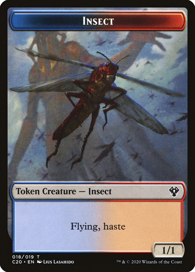 Drake // Insect (018) Double-Sided Token [Tokens] Commander 2020 Tokens MTG Single Magic: The Gathering